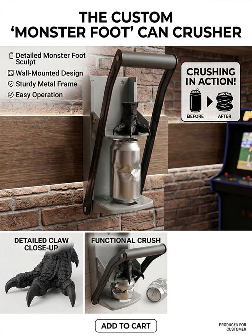 Godzilla Monster Foot Can Crusher – Heavy Duty 3D Printed Fan Art Edition