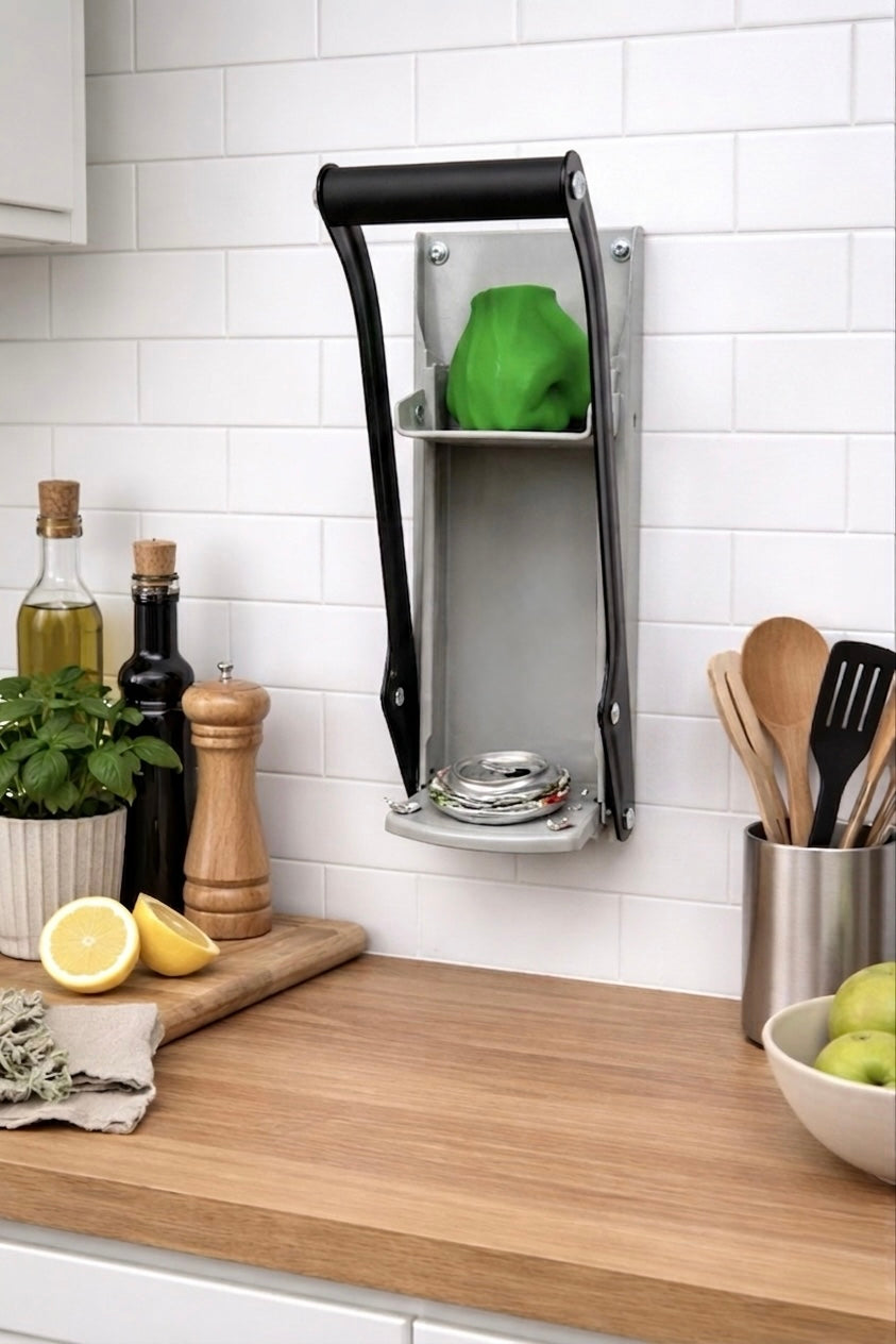HULK FIST SMASH CAN CRUSHER: Unique Wall-Mountable Can Crusher with Green Fist