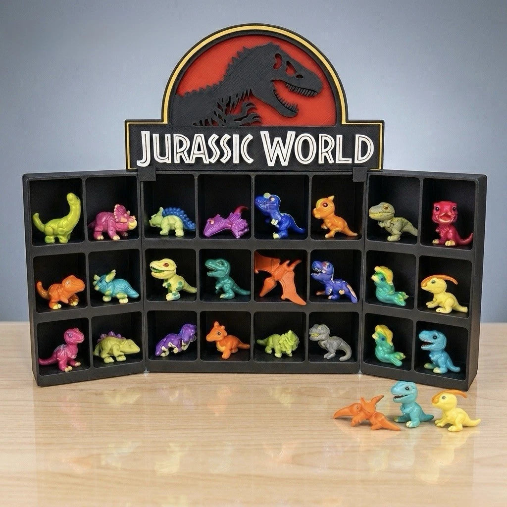Jurassic World Kinder Joy Figure Display Stand Holder Shelf - Holds 24 Figures
