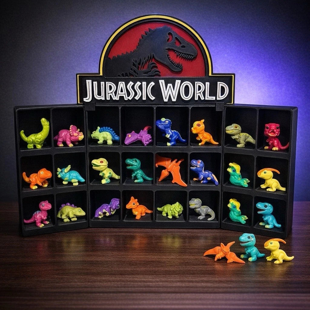 Jurassic World Kinder Joy Figure Display Stand Holder Shelf - Holds 24 Figures