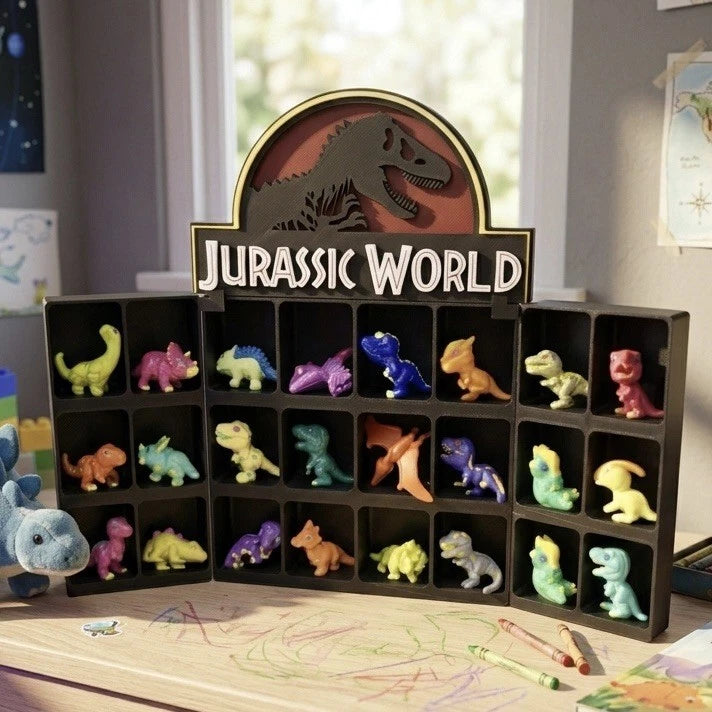 Jurassic World Kinder Joy Figure Display Stand Holder Shelf - Holds 24 Figures